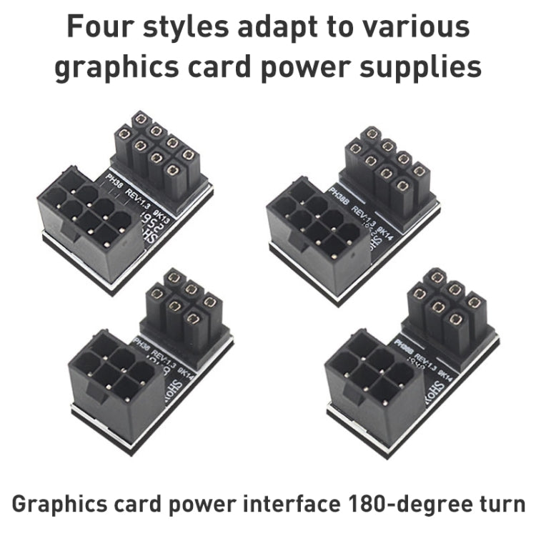10 PCS ATX 8Pin Female to 8Pin Male 180 Degree Angled Adapter , Model: PH36B