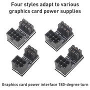 10 PCS ATX 8Pin Female to 8Pin Male 180 Degree Angled Adapter , Model: PH38A