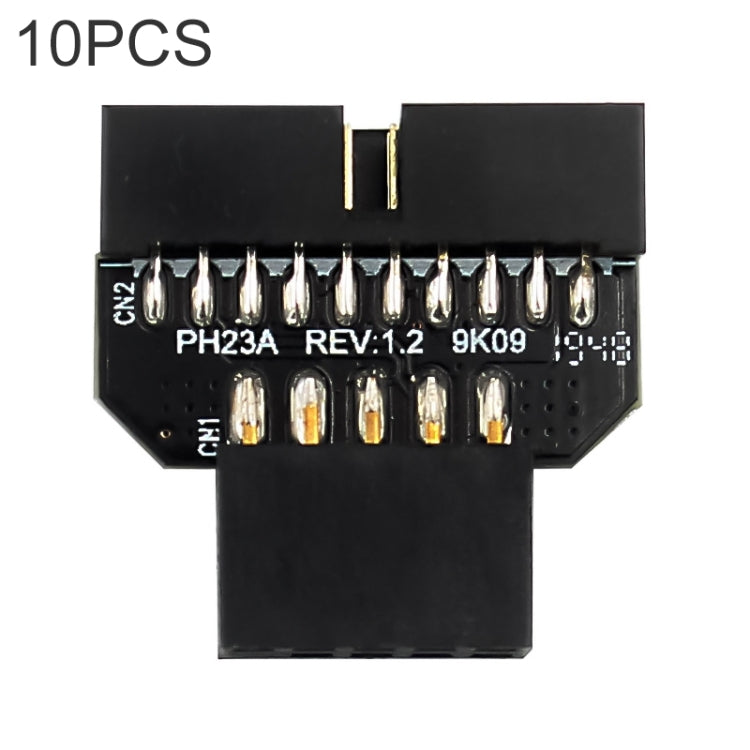 10 PCS Motherboard USB 2.0 9Pin to USB 3.0 19Pin Plug-in Connector Adapter, Model:PH23A - Others by PMC TechLife | Online Shopping South Africa | PMC TechLife | Buy Now Pay Later Mobicred