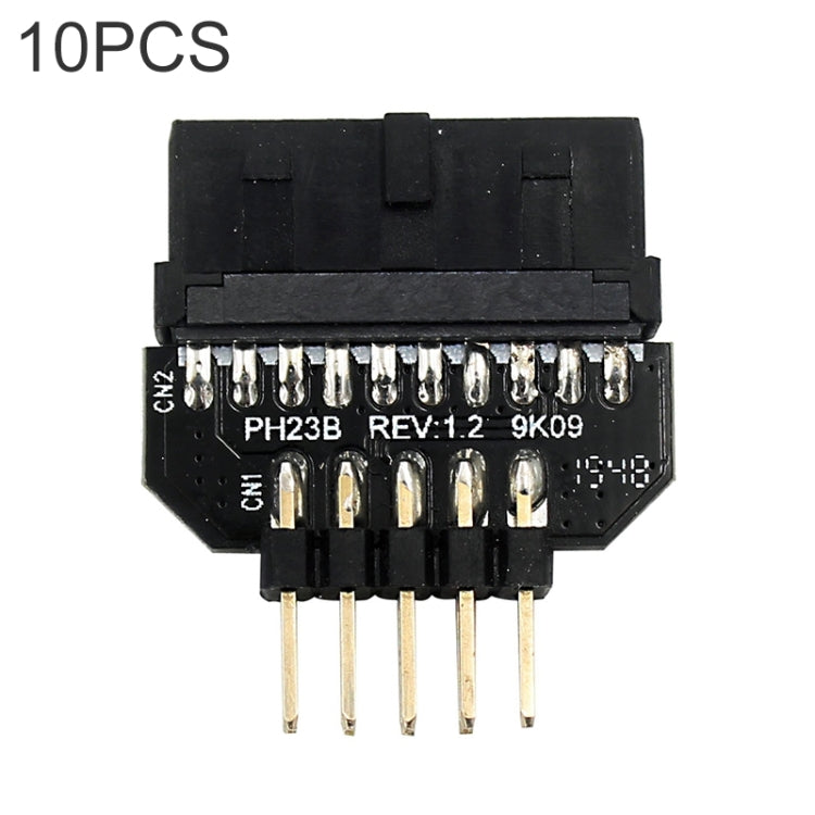 10 PCS Motherboard USB 2.0 9Pin to USB 3.0 19Pin Plug-in Connector Adapter, Model:PH23B - free shipping - PMC TechLife - Order now!