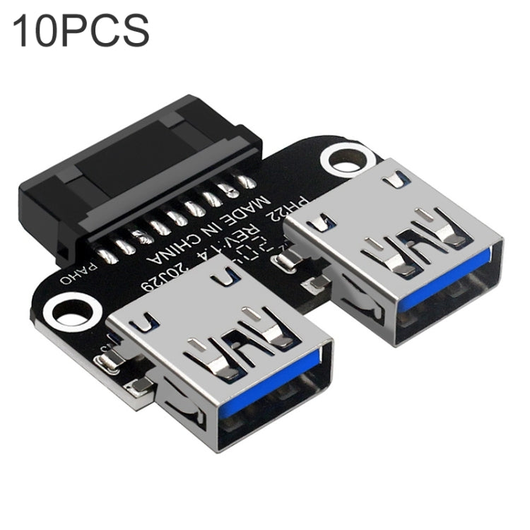 10 PCS 19/20Pin to Dual USB 3.0 Adapter Converter, Model:PH22 - Others by PMC Jewellery | Online Shopping South Africa | PMC Jewellery | Buy Now Pay Later Mobicred