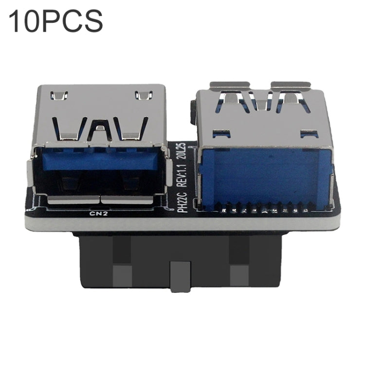10 PCS 19/20Pin to Dual USB 3.0 Adapter Converter, Model:PH22C - Others by PMC TechLife | Online Shopping South Africa | PMC TechLife | Buy Now Pay Later Mobicred
