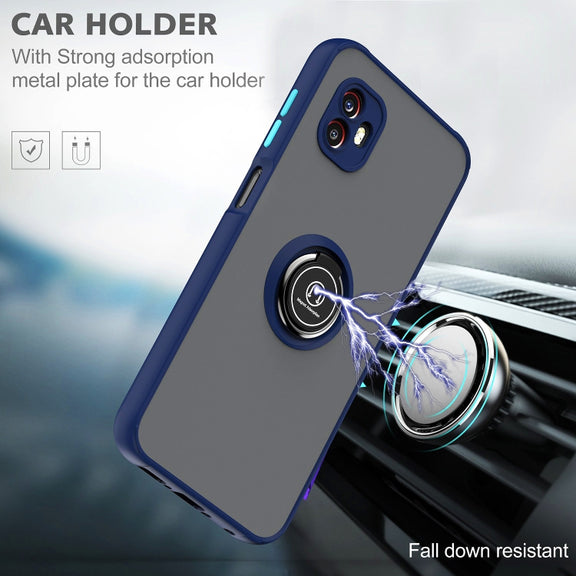 For Samsung Galaxy Xcover6 Pro Q Shadow 1 Series TPU + PC Phone Case with Ring Holder(Sky Blue)