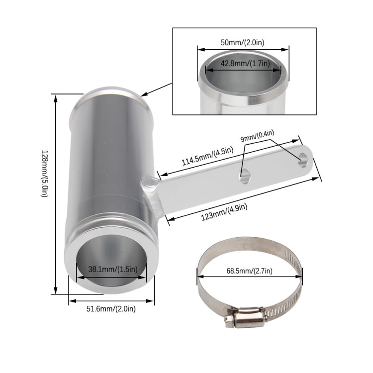 Car Aluminum Turbo Resonator Eliminator 2148685520 for Dodgeel(Silver) - Engine Fittings by PMC TechLife | Online Shopping South Africa | PMC TechLife | Buy Now Pay Later Mobicred