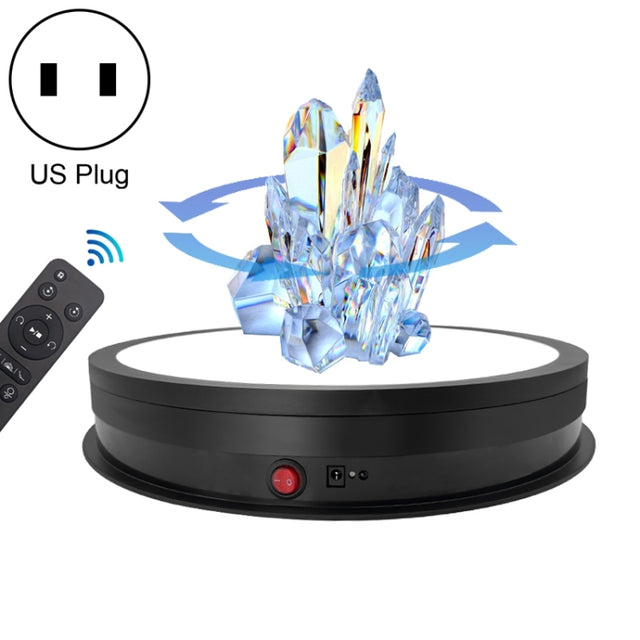 42cm LED Light Electric Rotating Display Stand Turntable, Power Plug:US Plug(Black)