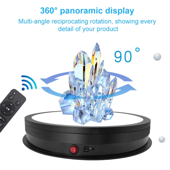 42cm LED Light Electric Rotating Display Stand Turntable, Power Plug:UK Plug(Black)