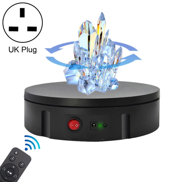 22cm Charging Rotating Display Stand Video Shooting Turntable, Load: 50kg, Power Plug:UK Plug(Black)