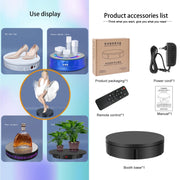 22cm Charging Rotating Display Stand Video Shooting Turntable, Load: 50kg, Power Plug:UK Plug(White)