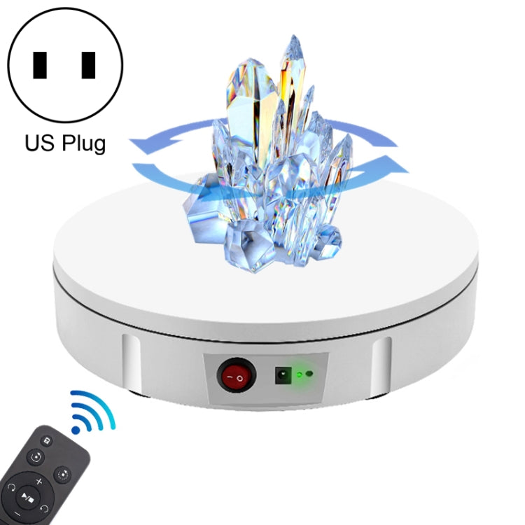 30cm Charging Rotating Display Stand Video Shooting Turntable, Load: 100kg, Power Plug:US Plug(White) -  by PMC TechLife | Online Shopping South Africa | PMC TechLife | Buy Now Pay Later Mobicred