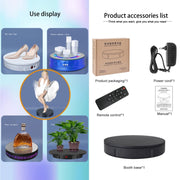 30cm Charging Rotating Display Stand Video Shooting Turntable, Load: 100kg, Power Plug:US Plug(Black)