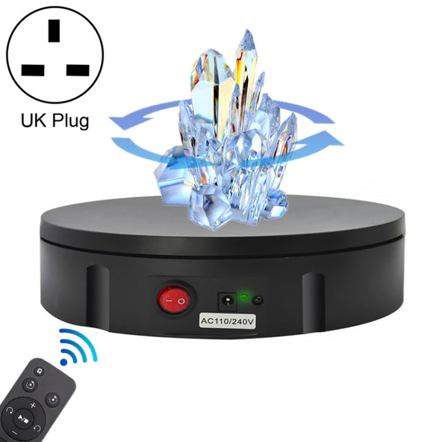 30cm Charging Rotating Display Stand Video Shooting Turntable, Load: 50kg, Power Plug:UK Plug(Black)