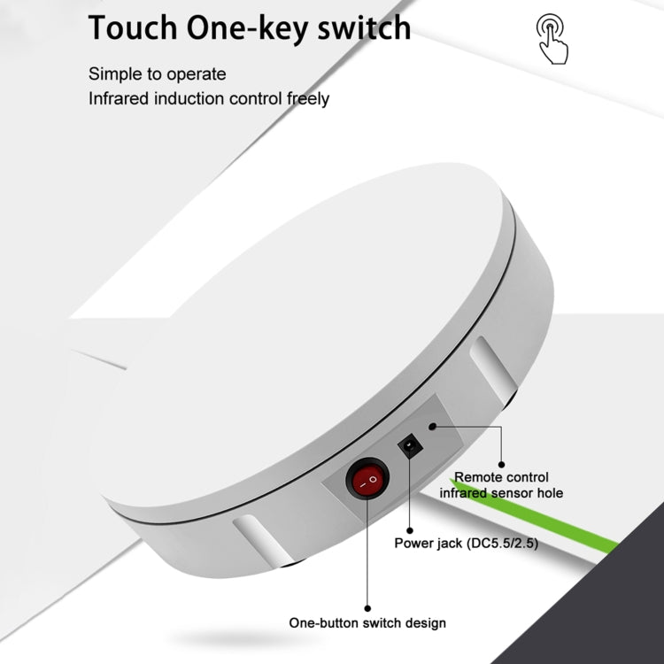 30cm Charging Rotating Display Stand Video Shooting Turntable, Load: 50kg, Power Plug:UK Plug(Black)