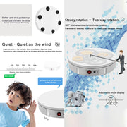 42cm Charging Rotating Display Stand Video Shooting Turntable, Load: 100kg, Power Plug:UK Plug(White)