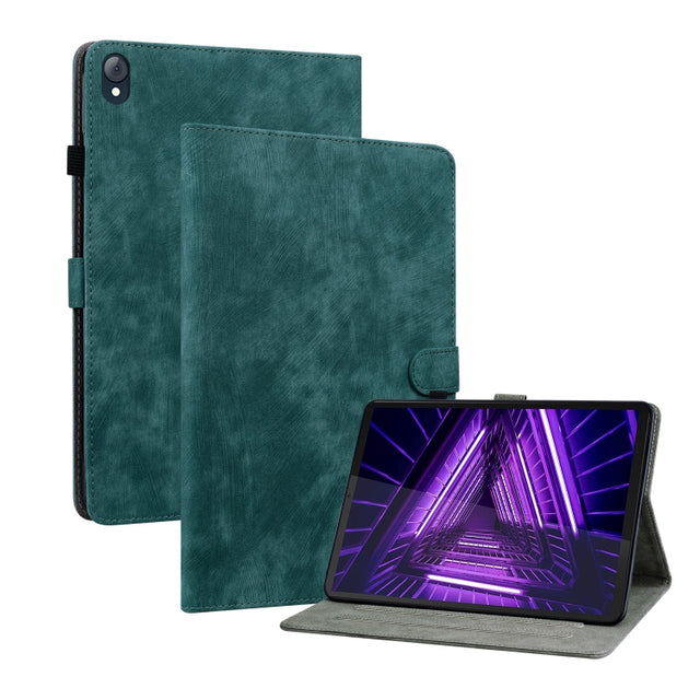 For Lenovo K10 Tiger Pattern PU Tablet Case(Dark Green) - Lenovo by PMC TechLife | Online Shopping South Africa | PMC TechLife | Buy Now Pay Later Mobicred