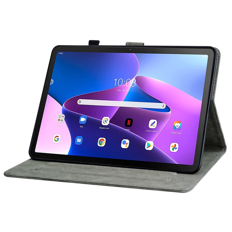 For Lenovo Tab M10 10.1 3rd Gen Tiger Pattern PU Tablet Case(Brown) - Lenovo by PMC TechLife | Online Shopping South Africa | PMC TechLife | Buy Now Pay Later Mobicred