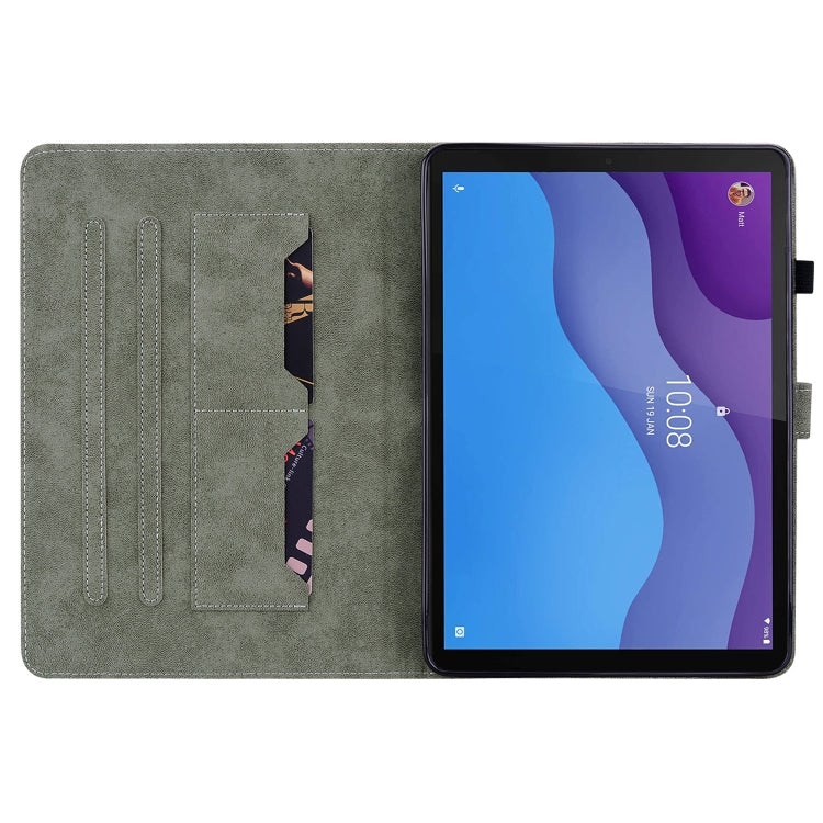 For Lenovo Tab M10 HD Gen 2 Tiger Pattern PU Tablet Case(Brown)