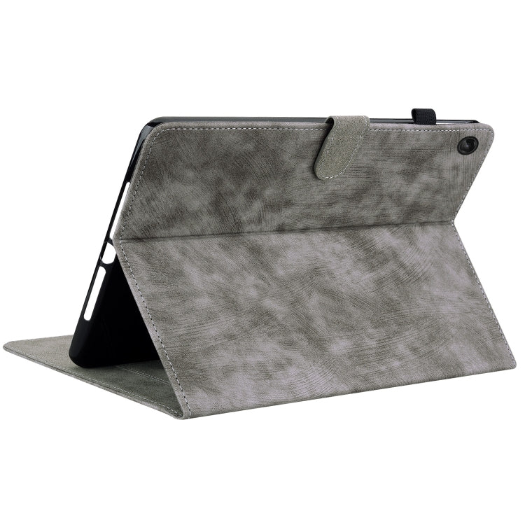 For Lenovo Tab M10 Plus 10.6 3rd Gen Tiger Pattern PU Tablet Case(Grey)