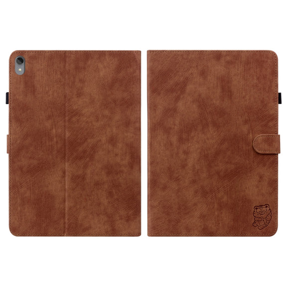 For Lenovo Tab P11/Pad Plus 2011 Tiger Pattern PU Tablet Case(Brown)