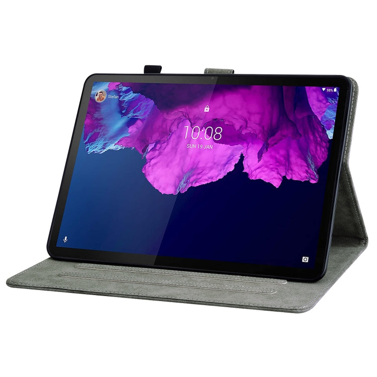 For Lenovo Tab P11/Pad Plus 2011 Tiger Pattern PU Tablet Case(Brown) - Lenovo by PMC TechLife | Online Shopping South Africa | PMC TechLife | Buy Now Pay Later Mobicred