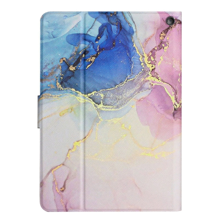 For Amazon Kindle HD 8 2020 Marble Pattern Smart Leather Tablet Case(Pink Blue)