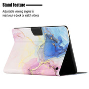 For Amazon Kindle HD 8 2020 Marble Pattern Smart Leather Tablet Case(Pink Blue)