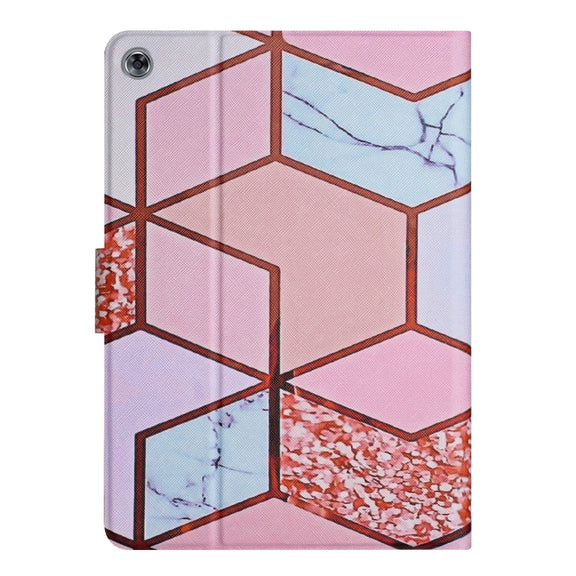 For Huawei MediaPad M5 Lite Marble Pattern Smart Leather Tablet Case(Splicing Marble)