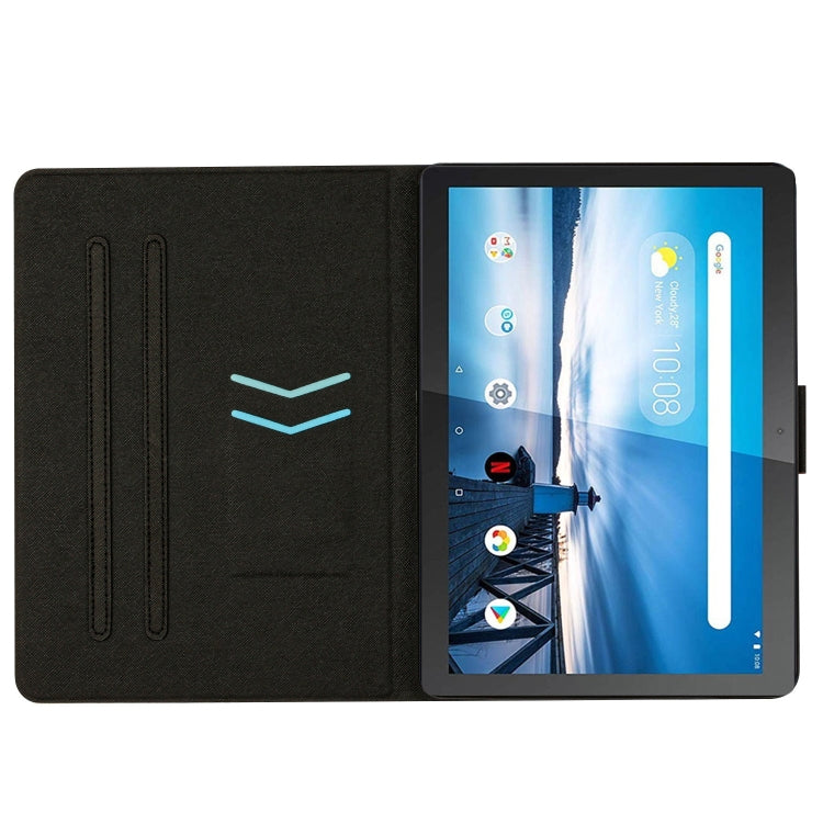 For Lenovo Tab M10 X605F X505 Marble Pattern Smart Leather Tablet Case(Pink Blue)