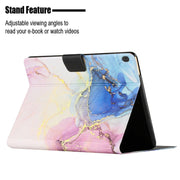 For Lenovo Tab M10 X605F X505 Marble Pattern Smart Leather Tablet Case(Pink Blue)
