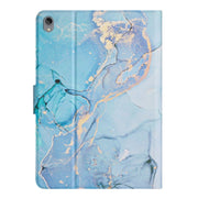 For Lenovo Tab P11 Marble Pattern Smart Leather Tablet Case(Blue)