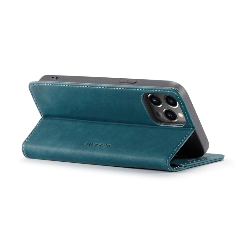 For iPhone 14 Pro CaseMe-013 Multifunctional Retro Frosted Leather Phone Case(Blue) - free shipping - PMC Jewellery - Order now!