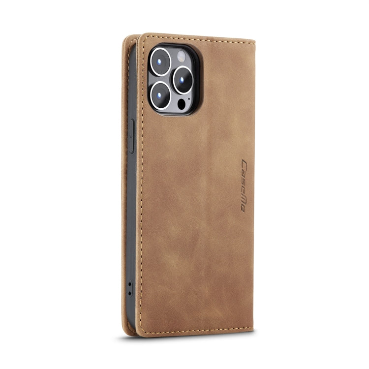 For iPhone 14 Pro Max CaseMe-013 Multifunctional Retro Frosted Leather Phone Case (Brown) - free shipping - PMC Jewellery - Order now!