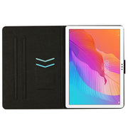 For Huawei MatePad T10s Marble Pattern Leather Tablet Case(Pink Blue)