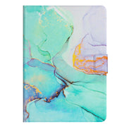 For Huawei MatePad T10s Marble Pattern Leather Tablet Case(Green)