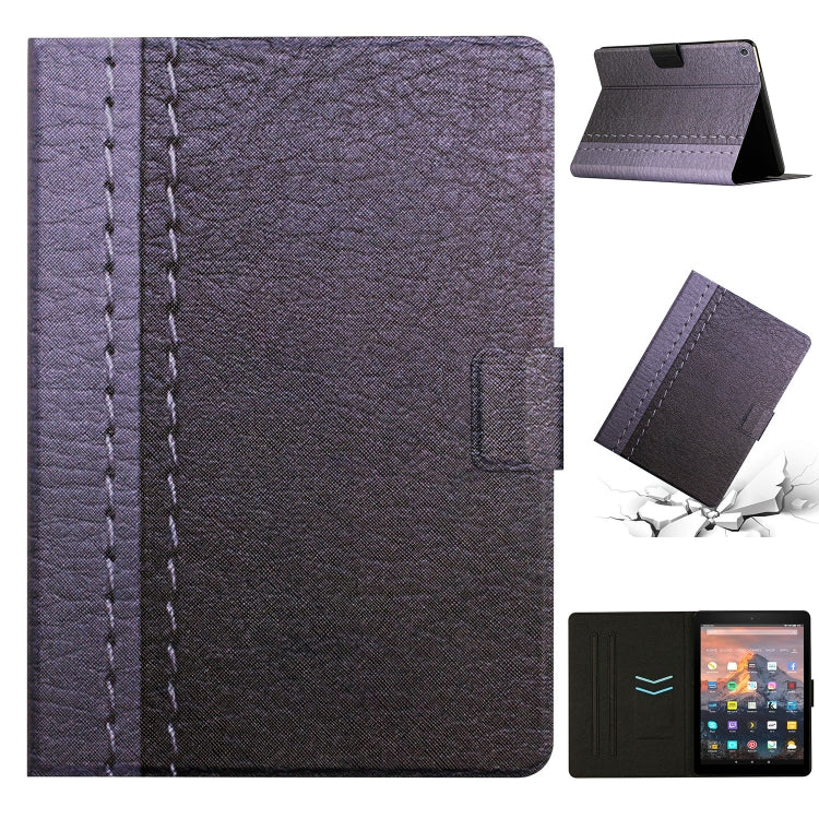 For Amazon Kindle Fire HD 10 2015 Stitching Solid Color Smart Leather Tablet Case(Grey) - Lenovo by PMC TechLife | Online Shopping South Africa | PMC TechLife | Buy Now Pay Later Mobicred