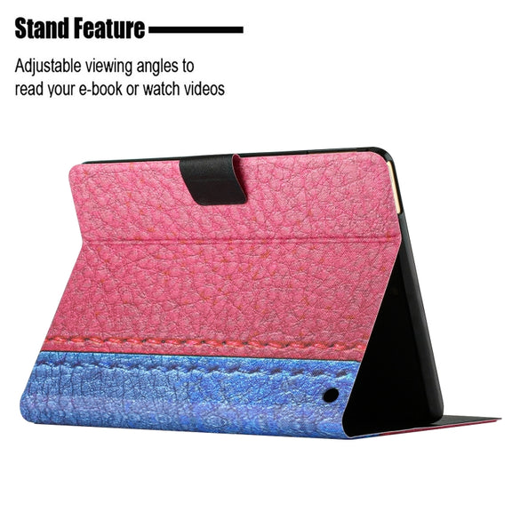 For Amazon Kindle Fire HD 10 2021 Stitching Solid Color Smart Leather Tablet Case(Rose Red)