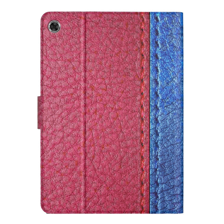 For Lenovo Tab M10 Plus Stitching Solid Color Smart Leather Tablet Case(Rose Red) - Lenovo by PMC TechLife | Online Shopping South Africa | PMC TechLife | Buy Now Pay Later Mobicred