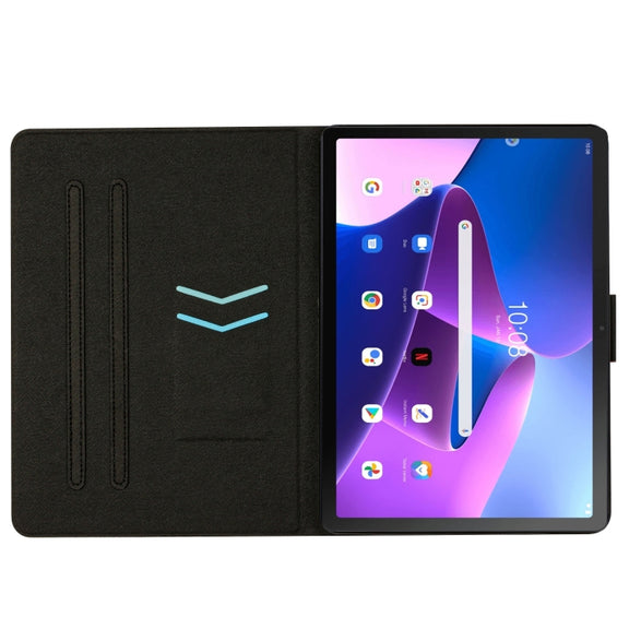 For Lenovo Tab M10 Plus Stitching Solid Color Smart Leather Tablet Case(Rose Red)