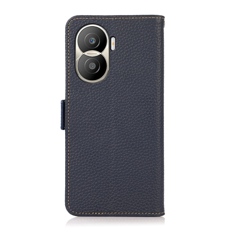 For Honor X40i KHAZNEH Side-Magnetic Litchi Texture Genuine Leather RFID Phone Case(Blue) - Honor Cases by PMC TechLife | Online Shopping South Africa | PMC TechLife | Buy Now Pay Later Mobicred