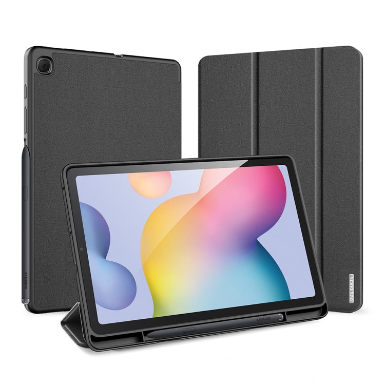 For Galaxy Tab S6 Lite 10.4 inch / S6 Lite 2024 DUX DUCIS Domo Series Horizontal Flip Magnetic PU Leather Case with Three-folding Holder & Pen Slot & Sleep / Wake-up Function(Black) - free shipping - PMC Jewellery - Order now!