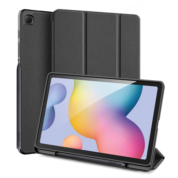For Galaxy Tab S6 Lite 10.4 inch / S6 Lite 2024 DUX DUCIS Domo Series Horizontal Flip Magnetic PU Leather Case with Three-folding Holder & Pen Slot & Sleep / Wake-up Function(Black) - free shipping - PMC Jewellery - Order now!