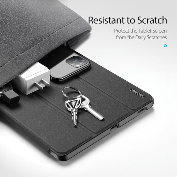 For Galaxy Tab S6 Lite 10.4 inch / S6 Lite 2024 DUX DUCIS Domo Series Horizontal Flip Magnetic PU Leather Case with Three-folding Holder & Pen Slot & Sleep / Wake-up Function(Black)