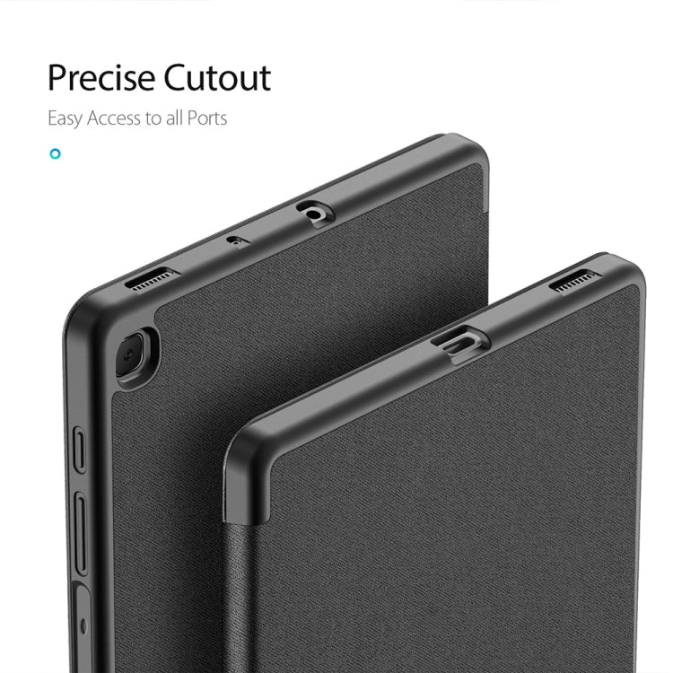 For Galaxy Tab S6 Lite 10.4 inch / S6 Lite 2024 DUX DUCIS Domo Series Horizontal Flip Magnetic PU Leather Case with Three-folding Holder & Pen Slot & Sleep / Wake-up Function(Black) - free shipping - PMC Jewellery - Order now!