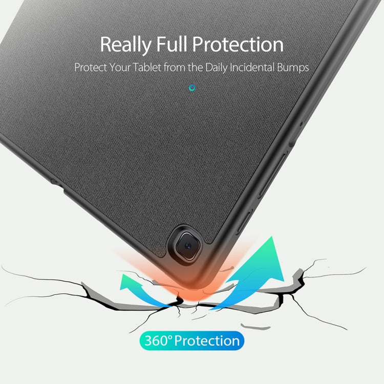 For Galaxy Tab S6 Lite 10.4 inch / S6 Lite 2024 DUX DUCIS Domo Series Horizontal Flip Magnetic PU Leather Case with Three-folding Holder & Pen Slot & Sleep / Wake-up Function(Black)