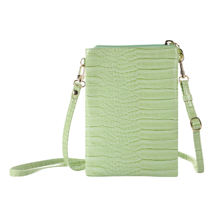 Stone Texture Card Holder Mobile Phone Zipper Bag with Long Strap(Green) -  by PMC Jewellery | Online Shopping South Africa | PMC Jewellery | Buy Now Pay Later Mobicred