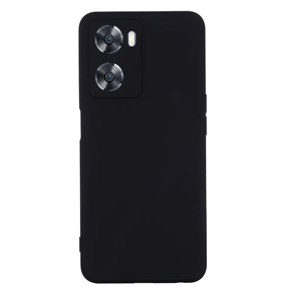 Pure Color Liquid Silicone Shockproof Phone Case for OPPO A57 4G/A77 4G/A77S 4G/A57S/A57E 4G/ OnePlus Nord N20 SE 4G(Black)
