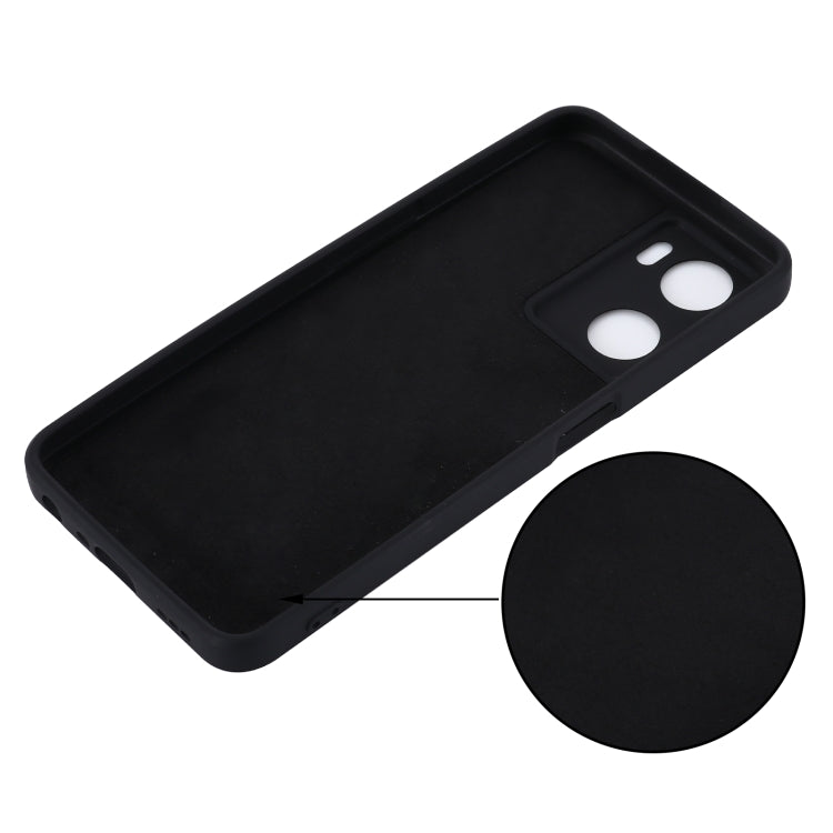 Pure Color Liquid Silicone Shockproof Phone Case for OPPO A57 4G/A77 4G/A77S 4G/A57S/A57E 4G/ OnePlus Nord N20 SE 4G(Black)