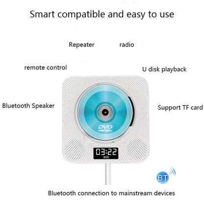 Kecag KC-608 Wall Mounted HD DVD Player Bluetooth CD Player(White) - free shipping - PMC Jewellery - Order now!