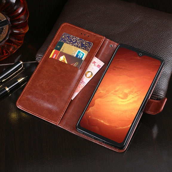 For Blackview BV9800 Pro idewei Crazy Horse Texture Horizontal Flip Leather Case with Holder & Card Slots & Wallet(White)