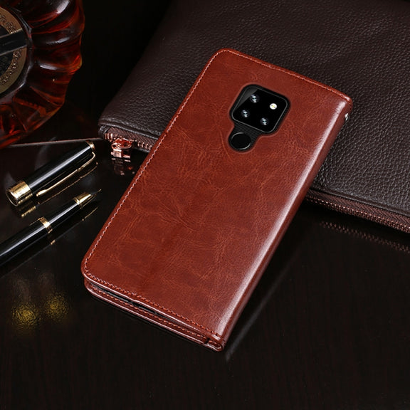 For Cubot P30 idewei Crazy Horse Texture Horizontal Flip Leather Case with Holder & Card Slots & Wallet(Rose Red)