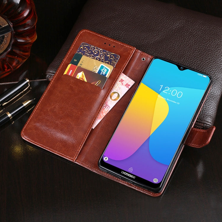 For Doogee X90 idewei Crazy Horse Texture Horizontal Flip Leather Case with Holder & Card Slots & Wallet(Dark Blue)